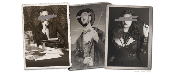 Portraits de personnages et ambiance visuelle de l’univers du Doyen